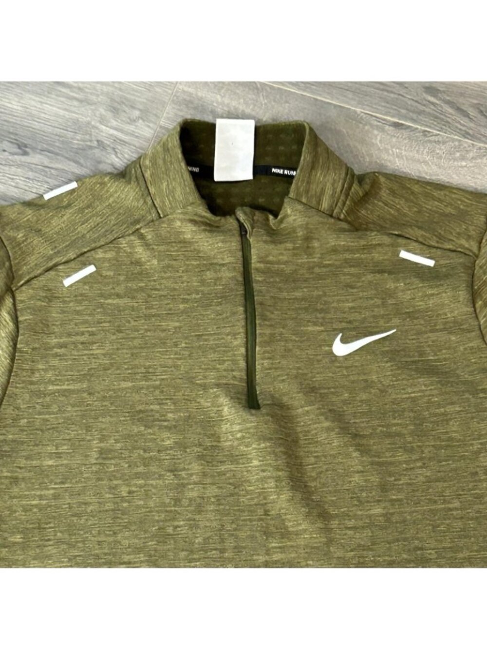 Nike Therma-FIT Pullover Mens XL Green 1/4 Zip Running Thermal Repel Element - Picture 2 of 14